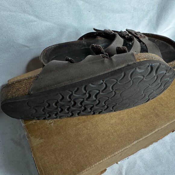 Birkenstock - Florida Sandals - Brown Leather Slip-ons - EU Size 42 - Picture 7 of 9